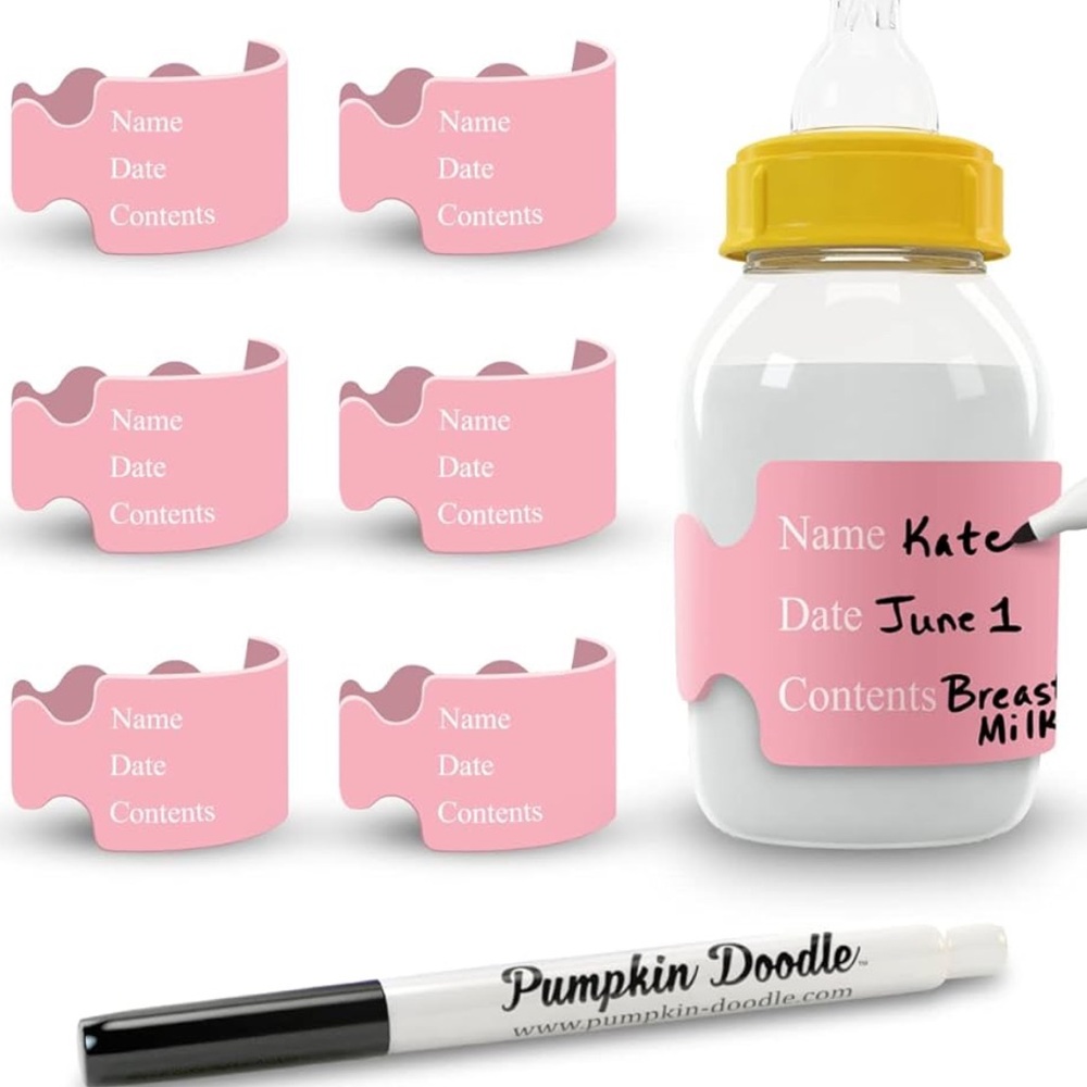 Pumpkin Doodle Pink Bottle Labels - Set of 6